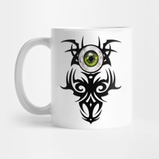 Tribal green marble eye Mug